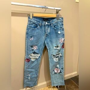 Kendall and Kylie flower patch jeans NWOT